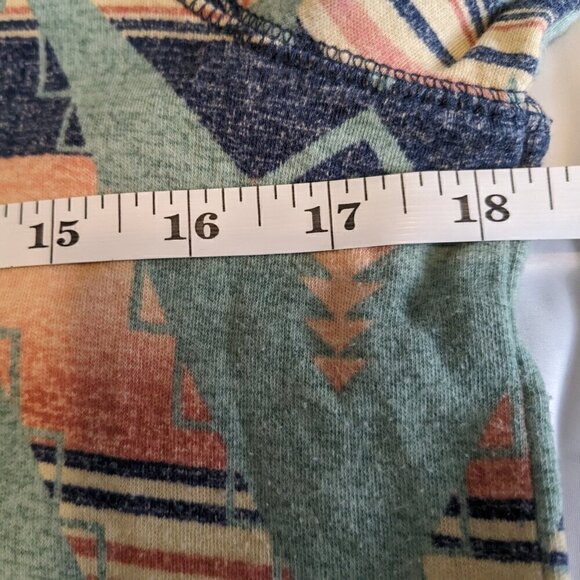 American Living Cowl Neck Aztec Top Womens Medium Lightweight Long Sleeve - Picture 15 of 16